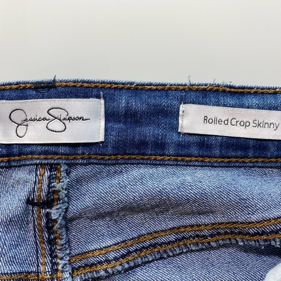 LAST CHANCE Jessica Simpson Rolled Cuff Washed Denim Skinny Jeans, 14/32 - Picture 5 of 11